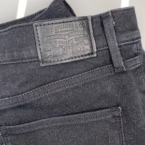 BLACK SPARKLE LEVIS SUPER SKINNY JEANS